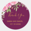 Search for thank you pink wedding stickers Girly