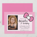 Search for pretty 1st birthday invitations Pink bow