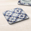 Search for moroccan tiles coasters Blue and white