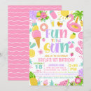 Search for fun in the sun birthday invitations Summer swim birthday