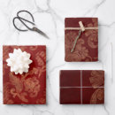 Search for burgundy and gold christmas wrapping paper Vintage