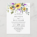 Search for rustic purple sunflower wedding invitations Watercolor