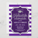 Search for purple and white graduation invitations Grad party