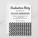 Search for black and white stripe graduation invitations High school
