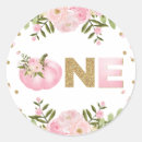 Search for pink and gold pumpkin stickers For kids