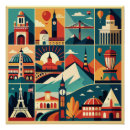 Search for travel collage posters Landmarks