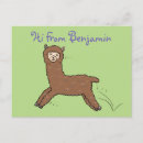 Search for happy llama postcards Illustration