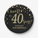 Search for 40th birthday plates Black and gold