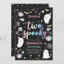 Search for two spooky birthday invitations Cute ghost party