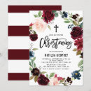 Search for burgundy christening invitations Watercolor