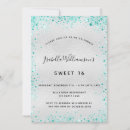 Search for silver and green sweet 16 invitations Teal