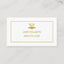 Search for private chef business cards White