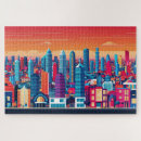 Search for bright colourful art puzzles Illustration