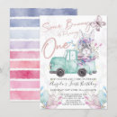 Search for some bunny is turning one birthday invitations Blue