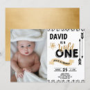 Search for black and gold 1st birthday invitations Wild one