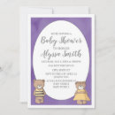 Search for purple teddy bear baby shower invitations Watercolor