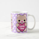 Search for teddy bear love mugs Kawaii
