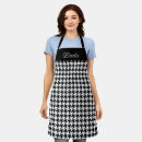 Search for houndstooth pattern aprons Black and white