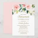 Search for pink retirement party invitations Botanical