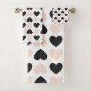 Search for pink black hearts bath towels Pattern