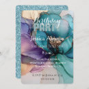 Search for blue flowers birthday invitations Chic
