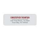 Search for deep red return address labels Elegant