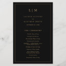 Search for black gold wedding programmes Elegant