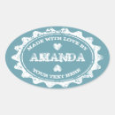 Search for oval vintage stickers Made with love