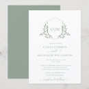 Search for monogram crest wedding invitations Leafy botanical