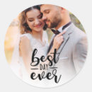 Search for best day ever wedding stickers Thank you