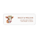 Search for cow birthday return address labels Watercolor