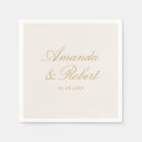 Search for gold and white wedding napkins Calligraphy