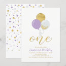 Search for purple gold birthday invitations Stylish