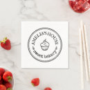 Search for black on white napkins Logo