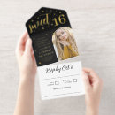 Search for golden sweet 16 invitations Glam