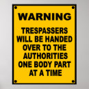 Search for trespassing posters Warning