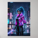 Search for neon posters Futuristic city