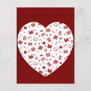 Search for red heart pattern postcards Cute