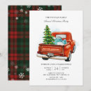 Search for vintage truck invitations Red buffalo plaid