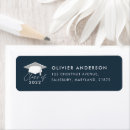 Search for blue graduation return address labels Stylish