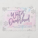 Search for pink purple silver birthday invitations Snowflakes