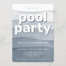 Search for teen adult pool party invitations Blue