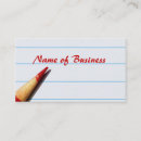 Search for lined writing business cards Pencil