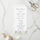 Search for wildflower wedding programs Order of service