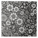 Search for black and white flowers tiles Leaves