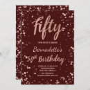 Search for red roses 50th birthday invitations Typography