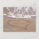 Search for beach wedding save the date postcards Heart