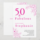 Search for hot pink and black birthday invitations Fifty