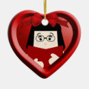 Search for book lover christmas tree decorations Heart