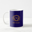 Search for navy blue gold mugs Monogrammed